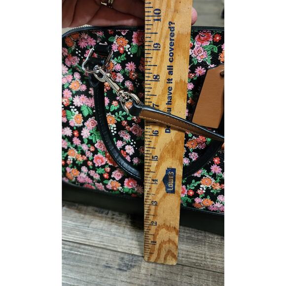 NWOT Coach Posey Cluster Floral Sierra Satchel Black/Pink # F57622 - Picture 5 of 12